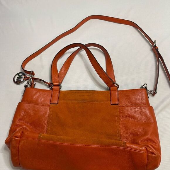 Michael Kors Orange Suede Leather Purse Handbag - Picture 11 of 16